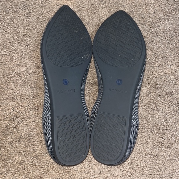 Rothy’s The Point Pointed Toe Flat Cloud Grey Birdseye 10 - Picture 7 of 11